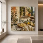 Lemon Courtyard Pasta Italian Dining Wall Art Canvas Print - Image 4