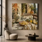 Lemon Courtyard Pasta Italian Dining Wall Art Canvas Print - Image 5