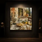 Lemon Courtyard Pasta Italian Dining Wall Art Canvas Print - Image 7