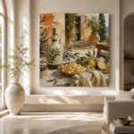 Lemon Courtyard Pasta Italian Dining Wall Art Canvas Print - Image 8