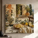 Lemon Courtyard Pasta Italian Dining Wall Art Canvas Print - Image 9