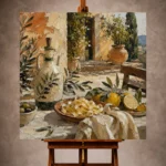 Lemon Courtyard Pasta Italian Dining Wall Art Canvas Print - Image 10