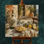 Lemon Courtyard Pasta Italian Dining Wall Art Canvas Print - Image 11