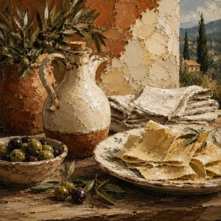Olive Branch Pasta Sheets Italian Dining Wall Art Canvas Print