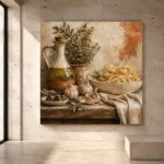 Olive Oil Garlic Pasta Italian Dining Wall Art Canvas Print - Image 2