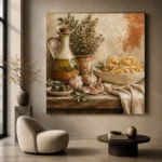 Olive Oil Garlic Pasta Italian Dining Wall Art Canvas Print - Image 6