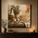 Olive Oil Garlic Pasta Italian Dining Wall Art Canvas Print - Image 7