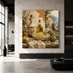 Amalfi Artichoke Pasta Italian Dining Wall Art Canvas Print - Image 3