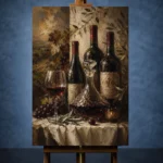 Tuscan Wine Still Life Wine Wall Art Canvas Print - Image 3