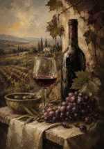 Tuscan Vineyard Wine Wall Art Canvas Print
