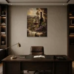 Tuscan Vineyard Wine Wall Art Canvas Print displayed in a contemporary gallery-inspired room