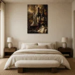 Crystal Decanter Wine Wall Art Canvas Print showcased in an elegant minimalist interior