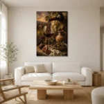 Pouring Red Wine Wine Wall Art Canvas Print styled in a refined neutral interior