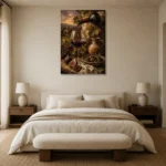 Pouring Red Wine Wine Wall Art Canvas Print showcased in an elegant minimalist interior