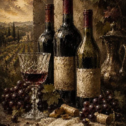 Vintage Wine Bottles Wine Wall Art Canvas Print