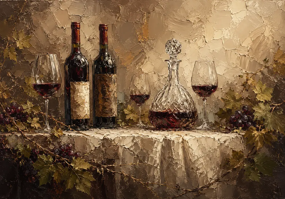 Wine Tasting Still Life Wine Wall Art Canvas Print