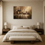 Wine Tasting Still Life Wine Wall Art Canvas Print showcased in an elegant minimalist interior
