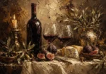 Candlelit Wine Table Wine Wall Art Canvas Print