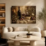 Candlelit Wine Table Wine Wall Art Canvas Print - Image 7