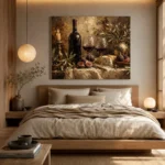 Candlelit Wine Table Wine Wall Art Canvas Print - Image 9