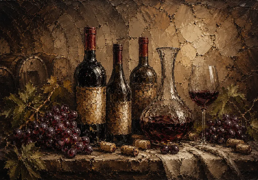 Wine Cellar Still Life Wine Wall Art Canvas Print