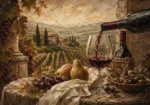 Tuscan Terrace Wine Wall Art Canvas Print