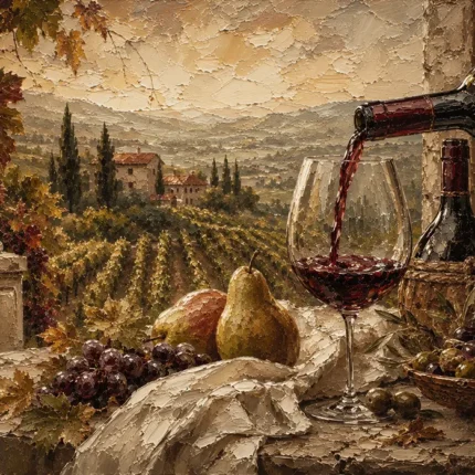 Tuscan Terrace Wine Wall Art Canvas Print