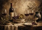 Olive Harvest Wine Wall Art Canvas Print