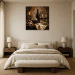 Crystal Decanter Fig Wine Wall Art Canvas Print showcased in an elegant minimalist interior