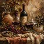 Mediterranean Wine Harvest Wine Wall Art Canvas Print