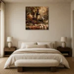 Mediterranean Wine Harvest Wine Wall Art Canvas Print showcased in an elegant minimalist interior