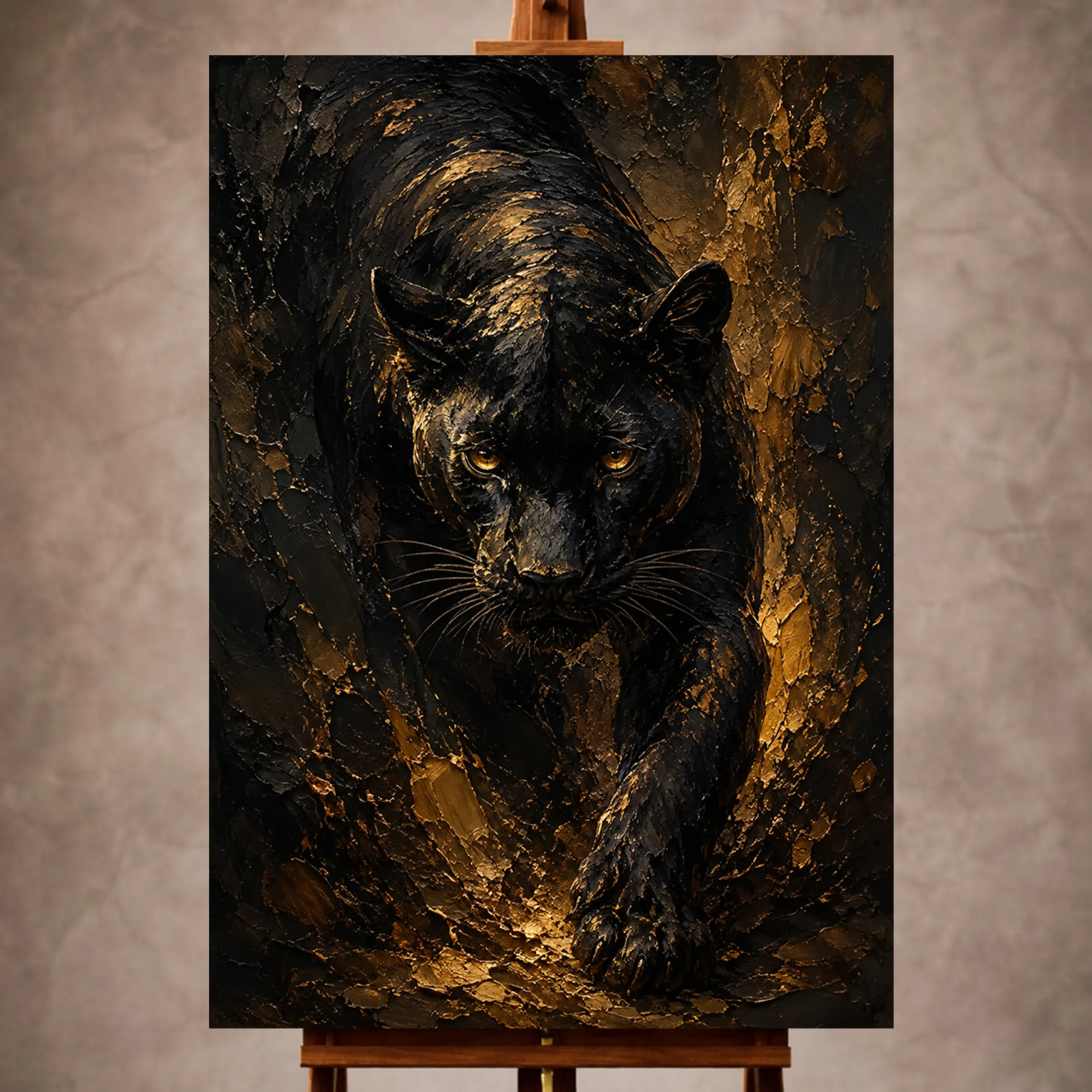 _Dikey Mocvkap001 Black & Gold Wall Art wall art print for elegant interiors