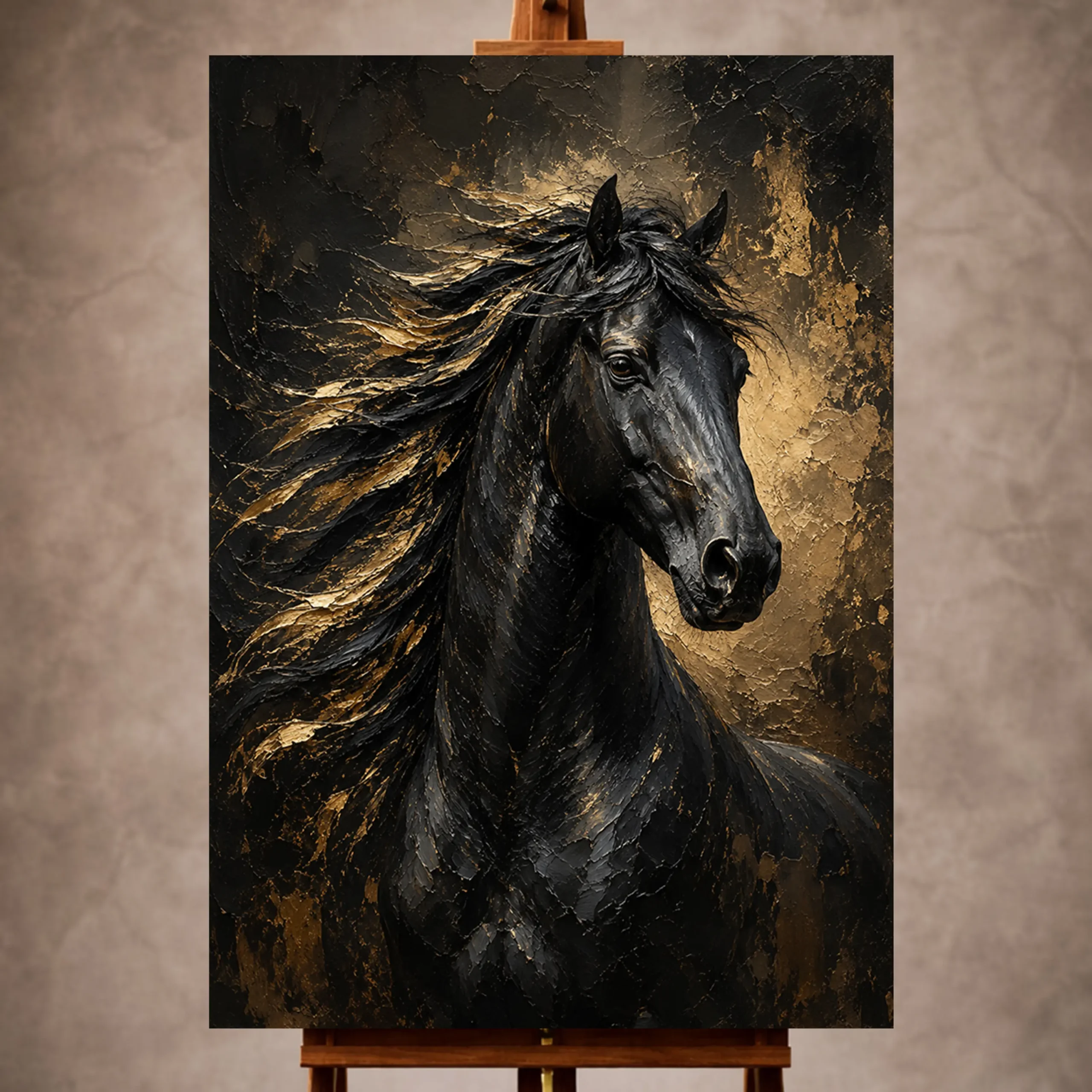 _Dikey Mocvkap001 Black & Gold Wall Art wall art print for elegant interiors
