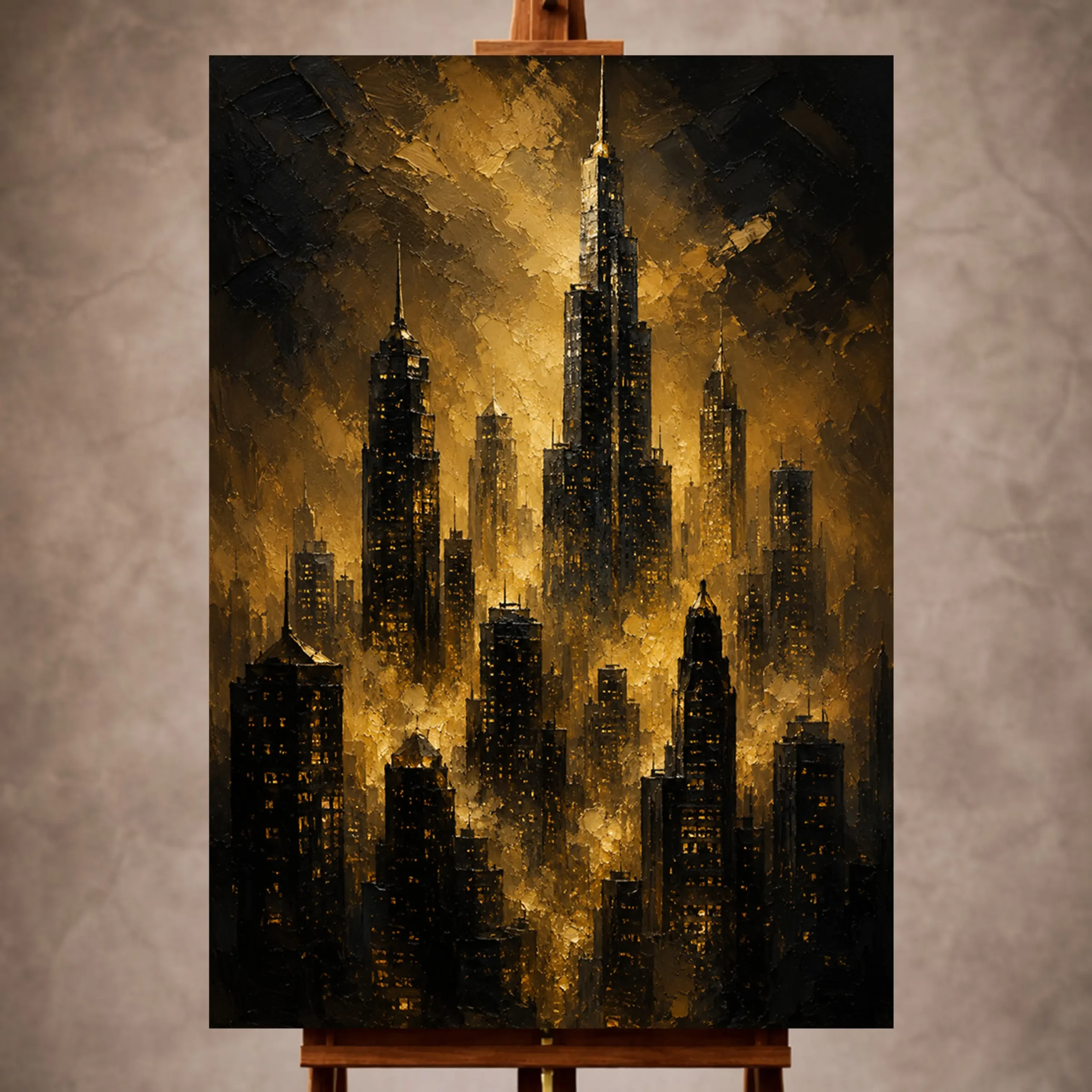 _Dikey Mocvkap001 Black & Gold Wall Art wall art print for elegant interiors