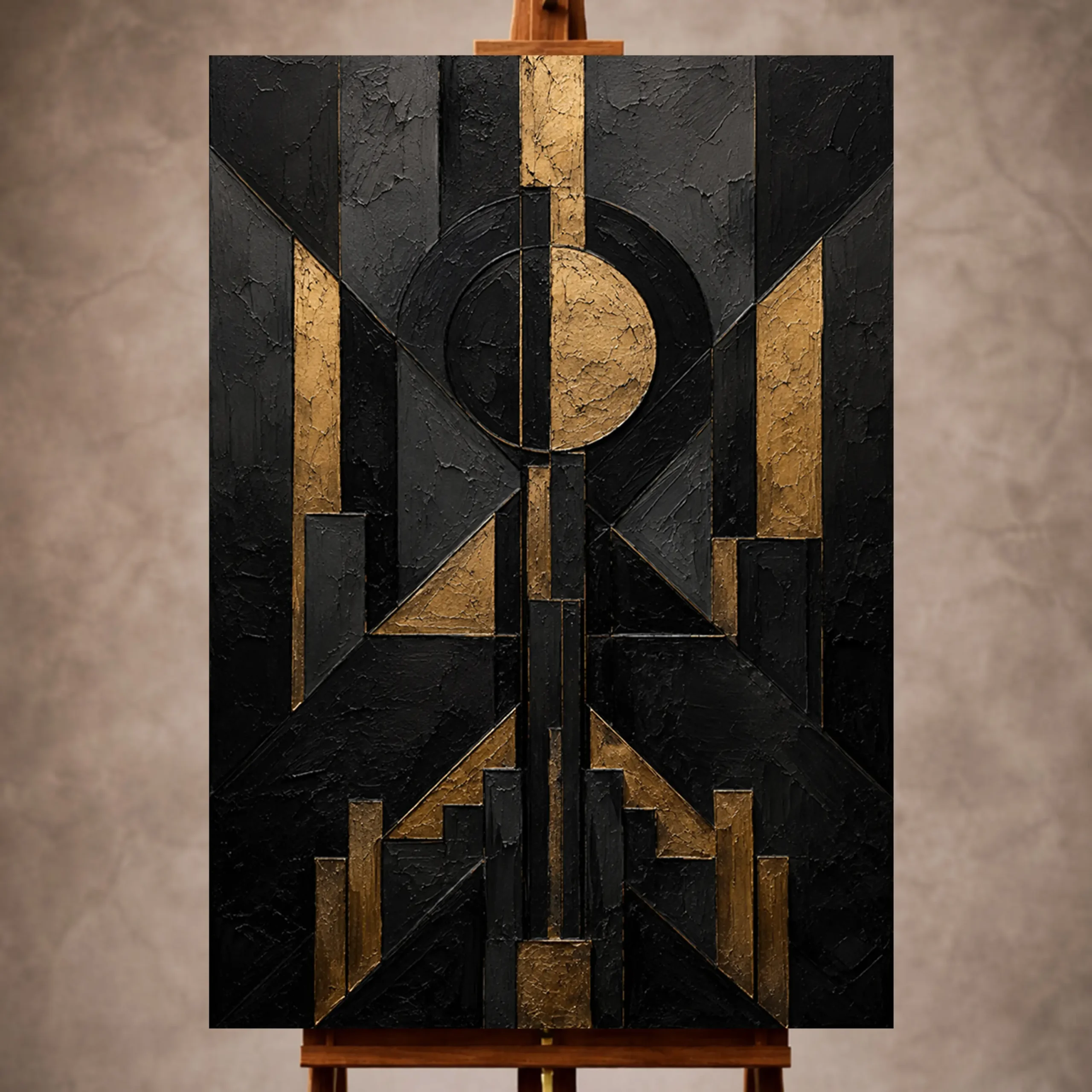 _Dikey Mocvkap001 Black & Gold Wall Art wall art print for elegant interiors