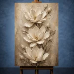 Three Ivory Blossoms Magnolia Wall Art Canvas Print - Image 2