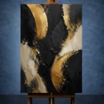 Gilded Arc Black & Gold Wall Art Canvas Print - Image 2