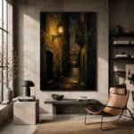 Lantern Alley Black & Gold Wall Art Canvas Print - Image 3