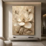 Golden Ivory Blossom Magnolia Wall Art Canvas Print - Image 4