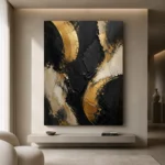 Gilded Arc Black & Gold Wall Art Canvas Print - Image 4