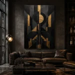 Art Deco Eclipse Black & Gold Wall Art Canvas Print - Image 5