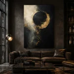 Golden Eclipse Black & Gold Wall Art Canvas Print - Image 5
