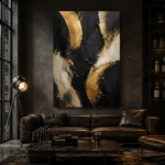 Gilded Arc Black & Gold Wall Art Canvas Print - Image 5