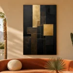 Gilded Geometry Blocks Black & Gold Wall Art Canvas Print - Image 6