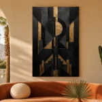 Art Deco Eclipse Black & Gold Wall Art Canvas Print - Image 6