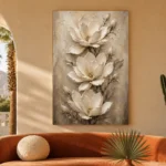 Three Ivory Blossoms Magnolia Wall Art Canvas Print - Image 6