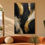 Gilded Arc Black & Gold Wall Art Canvas Print - Image 6