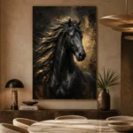Black Stallion Black & Gold Wall Art Canvas Print - Image 7