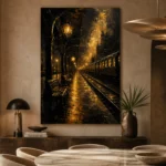 Midnight Rail Station Black & Gold Wall Art Canvas Print - Image 7