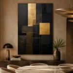 Gilded Geometry Blocks Black & Gold Wall Art Canvas Print - Image 7